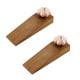 2 Pieces Baby Pink Crackle Ceramic Melon Wooden Door Stopper
